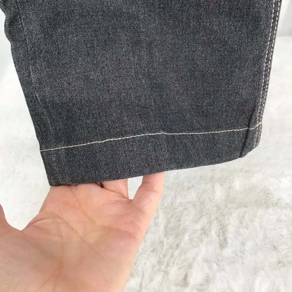 Escada Women’s Straight Leg Soft Metallic Stretch Grey Jeans Size 34 FR - US 24 - Picture 5 of 10